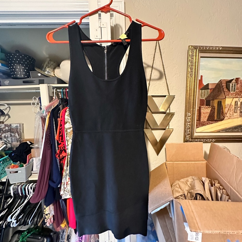 BCBGMaxAzaria Black Racerback Dress - XS
